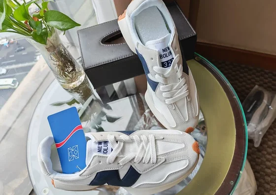 Baskets running — New Bolun blanc & marine