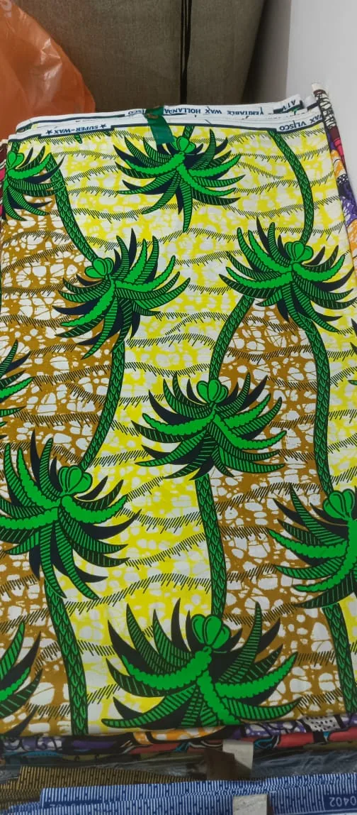 Pagne wax — Palmiers verts